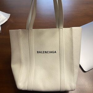 Balenciaga Ivory Textured Tote